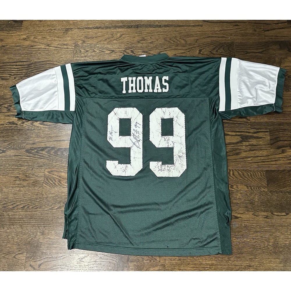 Randy Thomas # 99 New york Jets Jersey signed Men's XL Retired Football NFL
